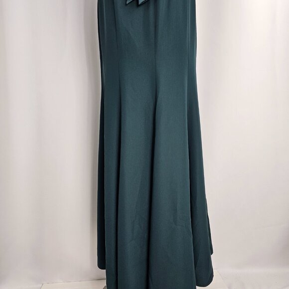 Dessy Collection Evergreen Halter Open Tie Back Front Slit Maxi Dress Size 12R - Picture 9 of 14